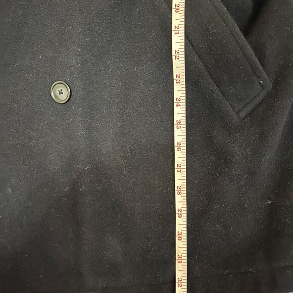Lauren Ralph Lauren Navy Blue Double Breasted Wool Blend Pea Coat Large - Picture 7 of 9